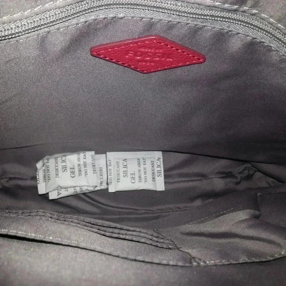 FOSSIL-ELISE-Red Pebble Leather Crossbody Messenger Bag-NEW WITH TAGS - Picture 8 of 9